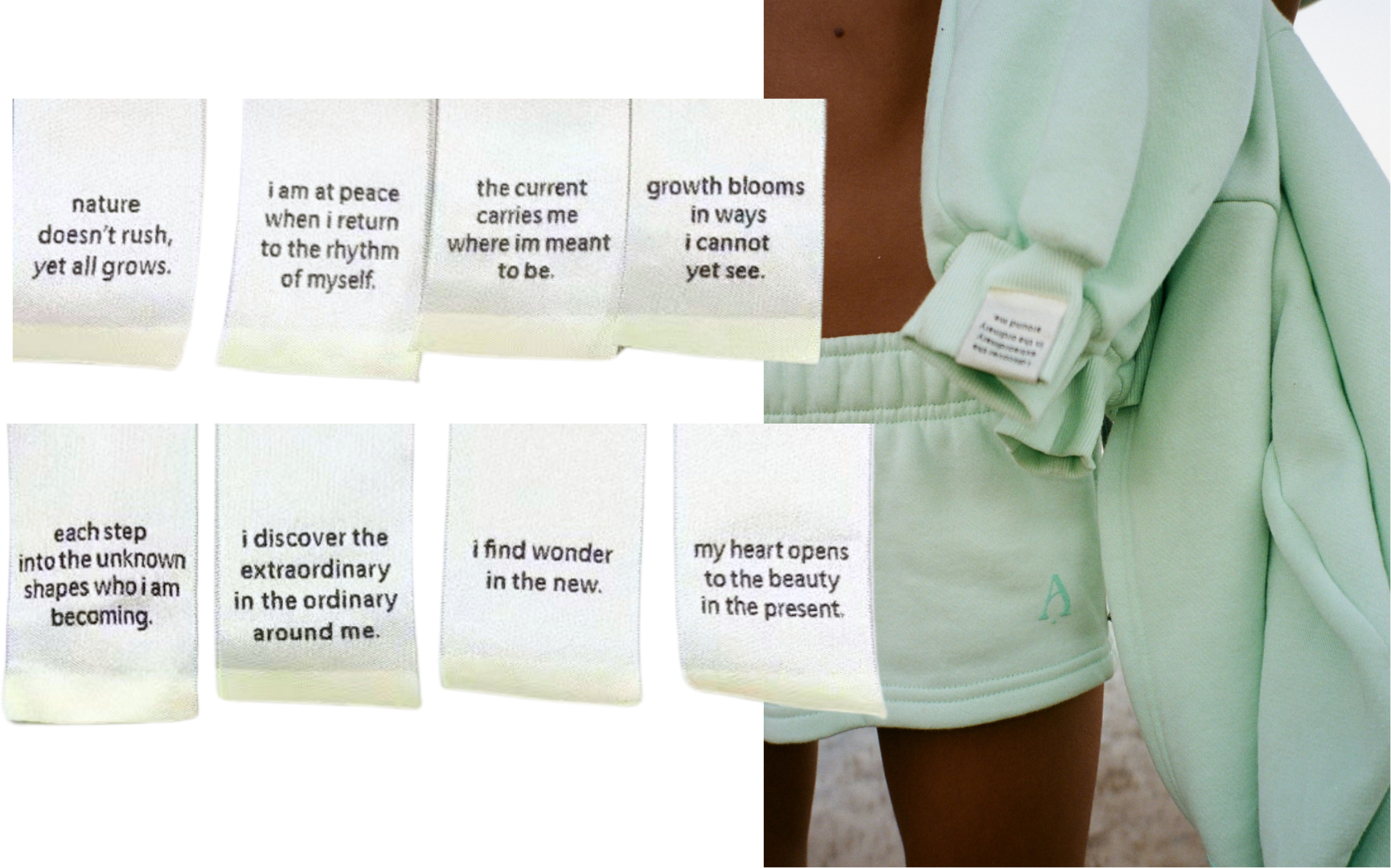 Affirmation tags on garments