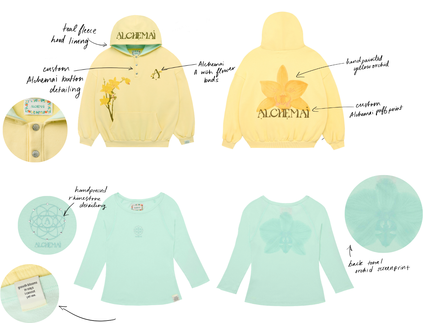 Bloom hoodie and orchid tee